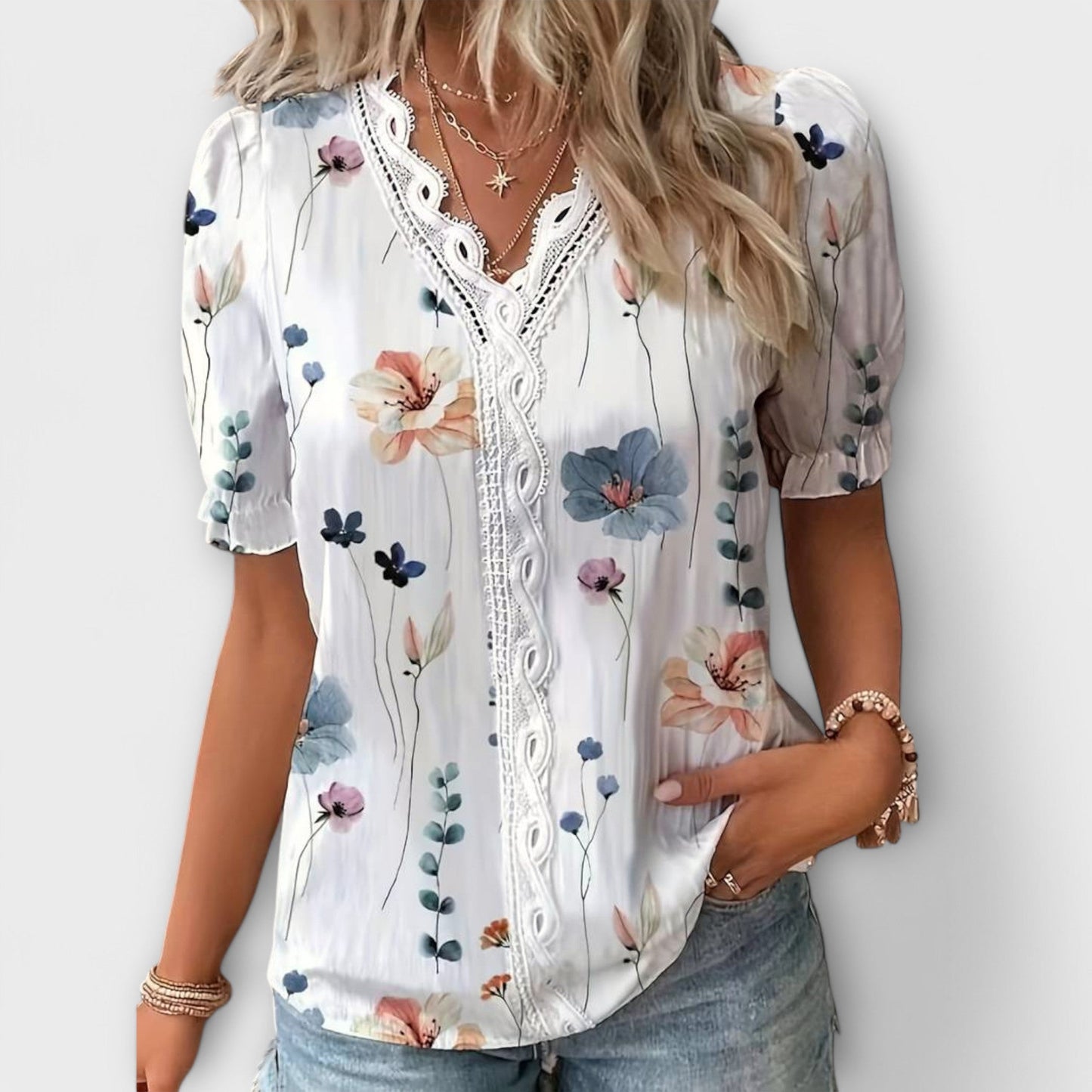 Hermina - Blusa con escote en V