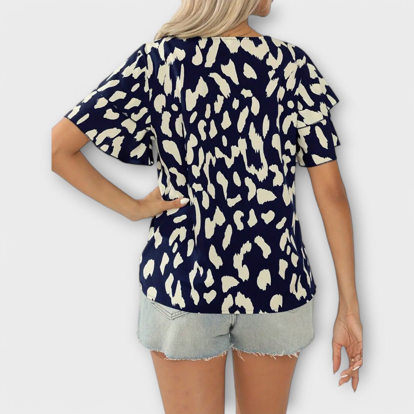 Maria - Blusa casual con escote redondo