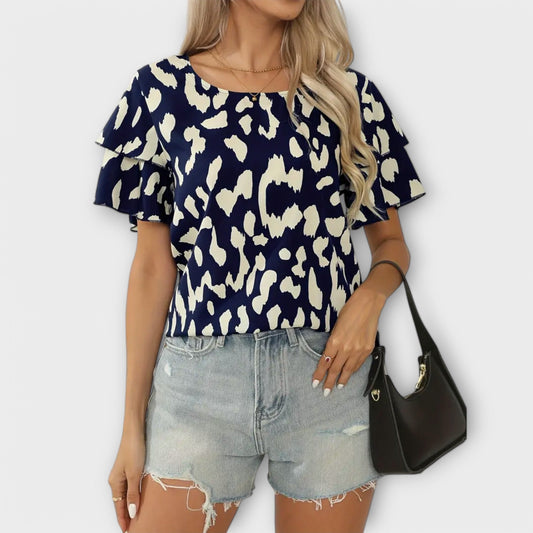 Maria - Blusa casual con escote redondo