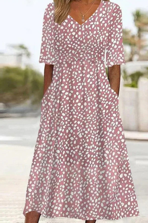 COLETTE | ELEGANTE VESTIDO MIDI DE LUNARES QUE FAVORECE LA FIGURA