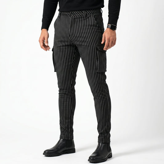 Vittorio Pantalones Slim Fit - Negro