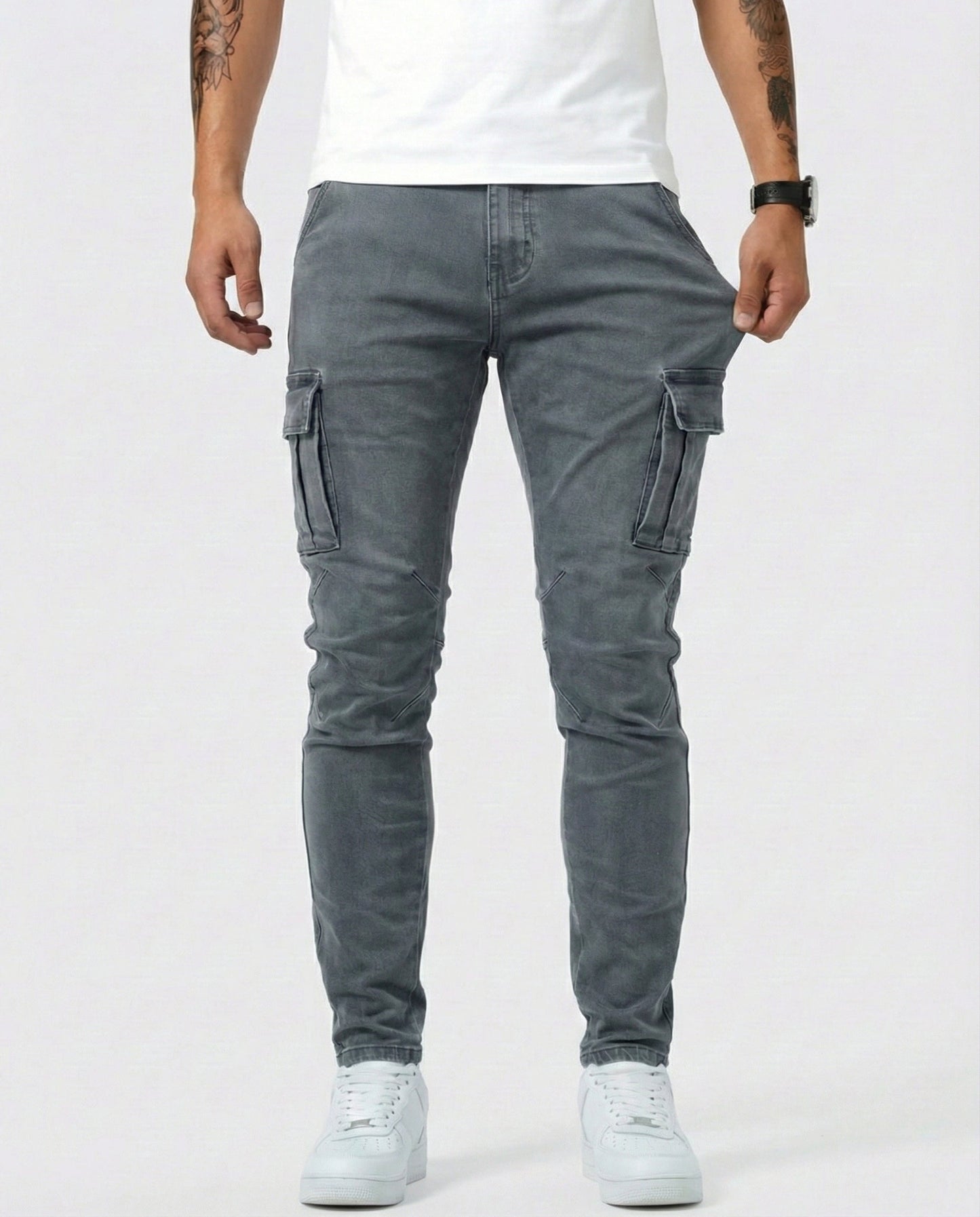 Pantalón Cargo Marino Elástico
